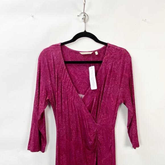 Soft Surroundings Hyannis Maxi Dress NWT Ruched Side Wrap Multi Women's Small - Picture 4 of 12